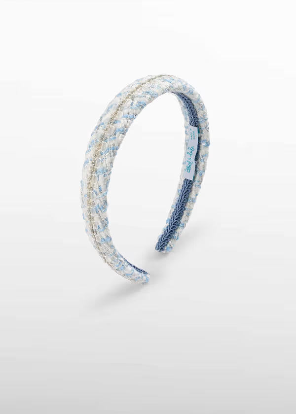 Blue Tweed Headband