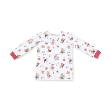 Winter Sports Dogs Long Sleeve Loungewear Set