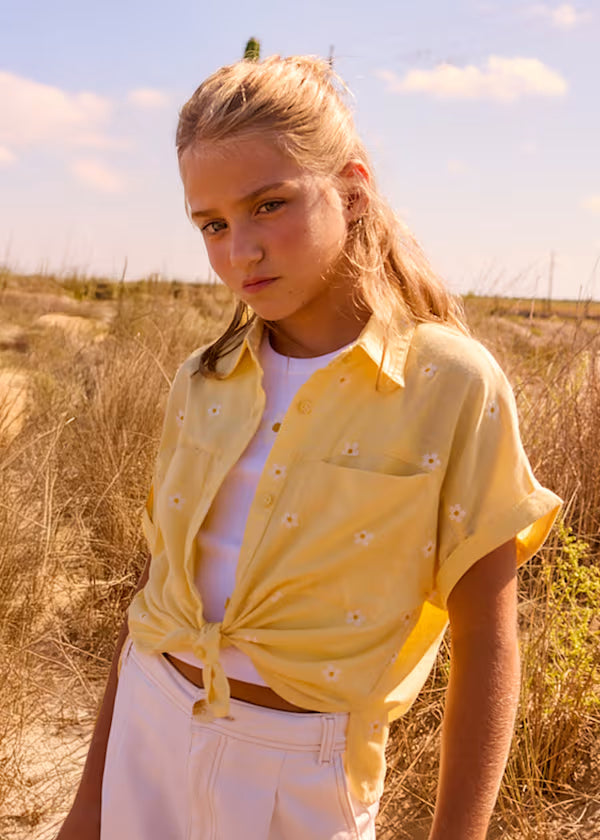 Daisy Embroidered Shirt with Tank