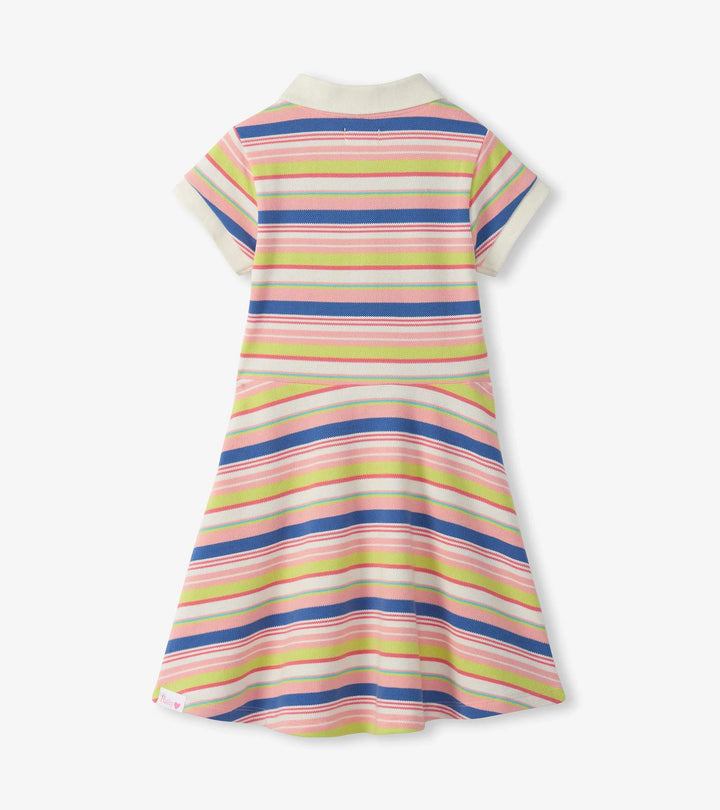 Vintage Camp Stripe Pique Polo Dress