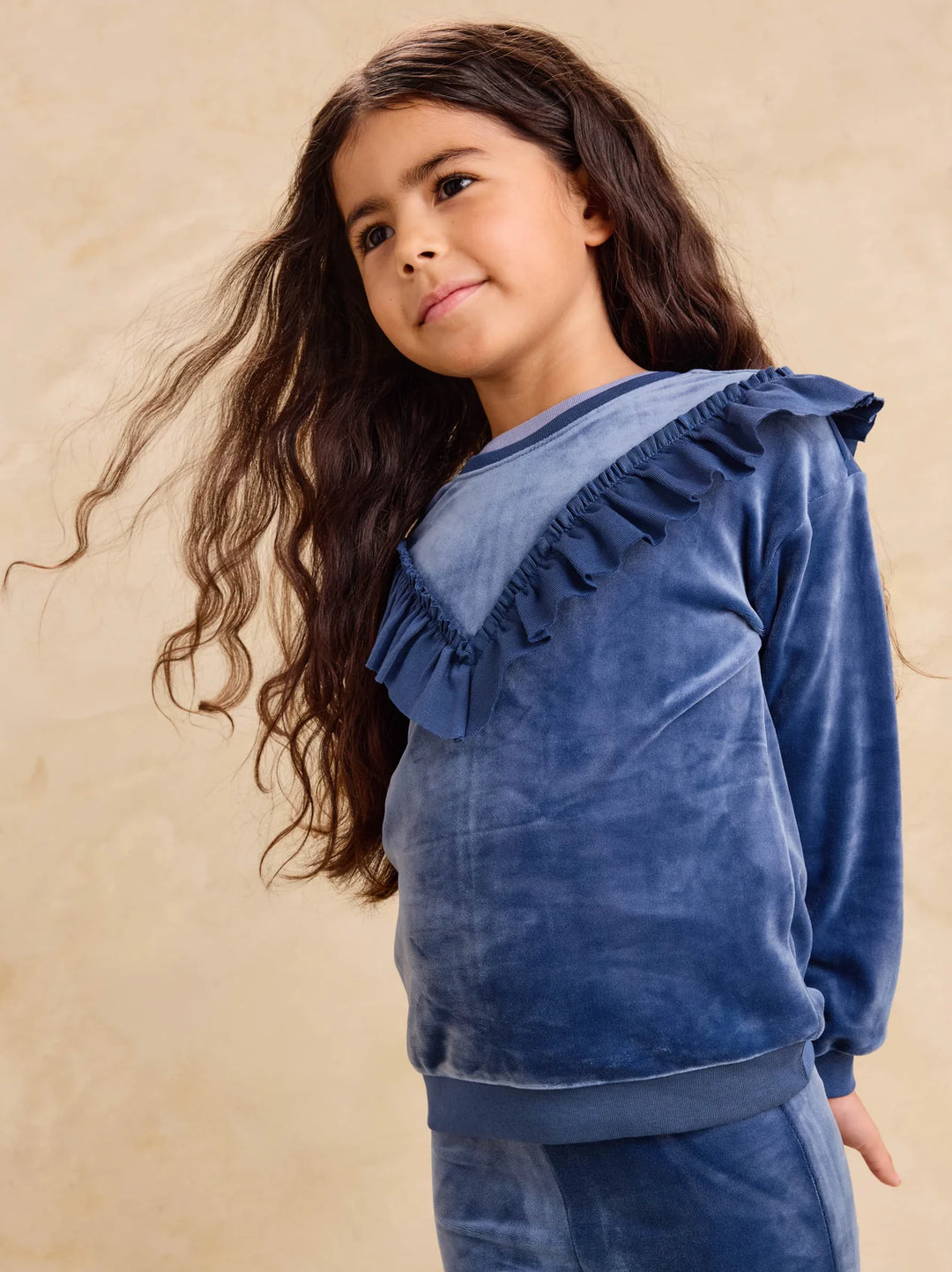Velour Ruffle Tunic Top