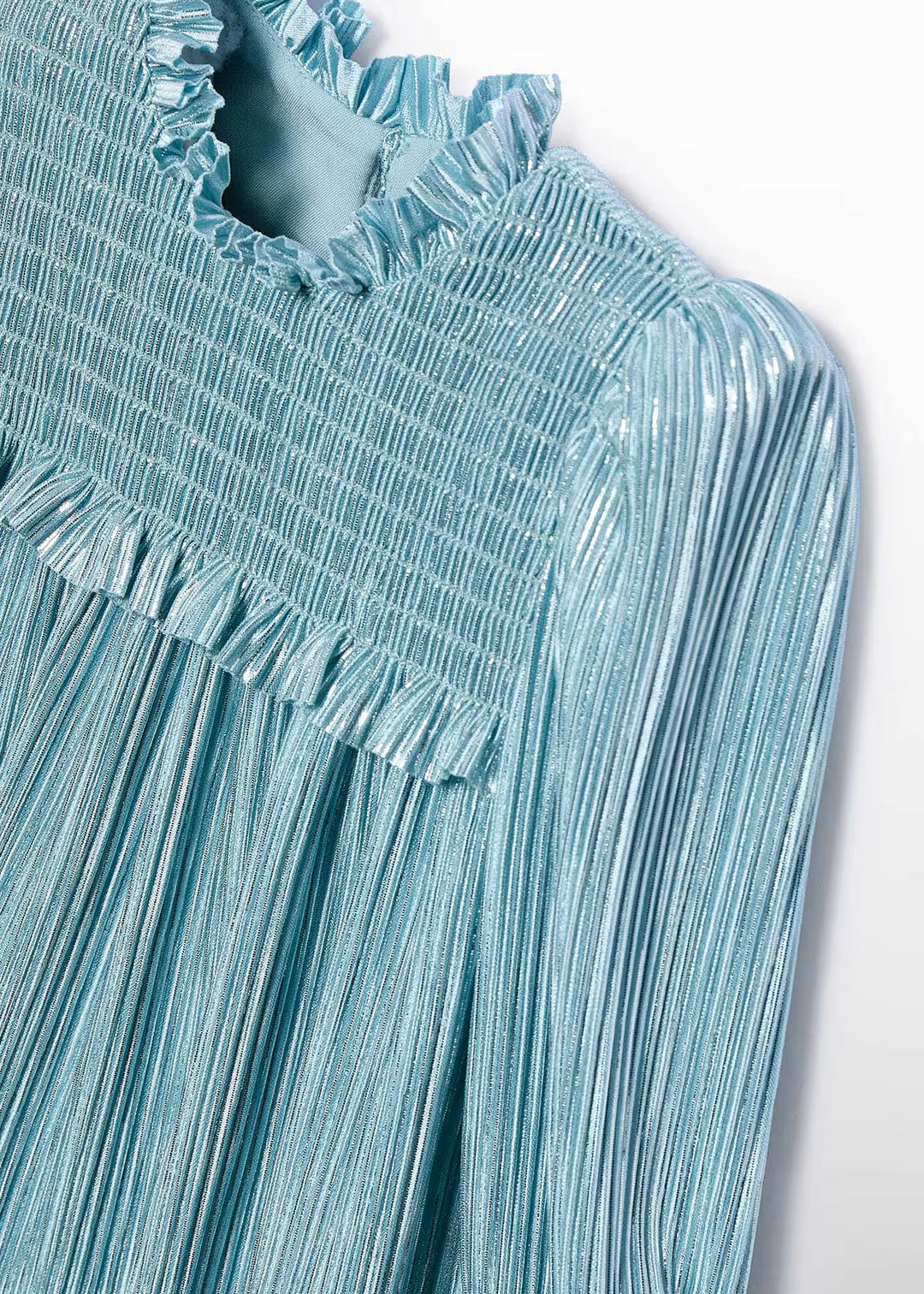 Metallic Pleated Dress