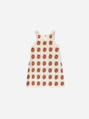 Crochet Tank Mini Dress in Strawberry