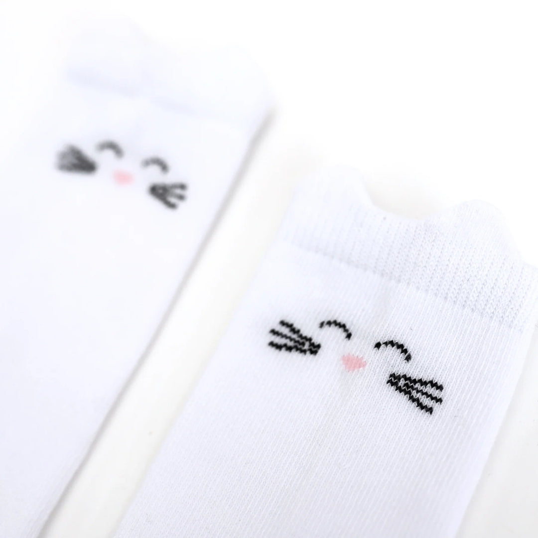 White Cat Knee High Socks