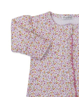 Blossoming Bows Footie With Zip