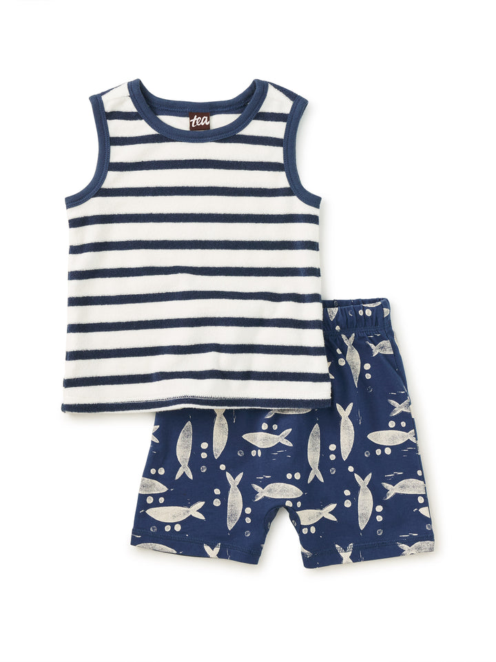 Terrycloth Tank and Shorts Baby Set