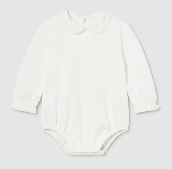 Ruffle Collar Bodysuit Natural