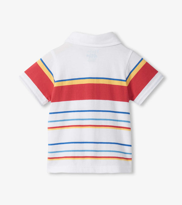Seascape Stripes Peached Jersey Polo T-Shirt