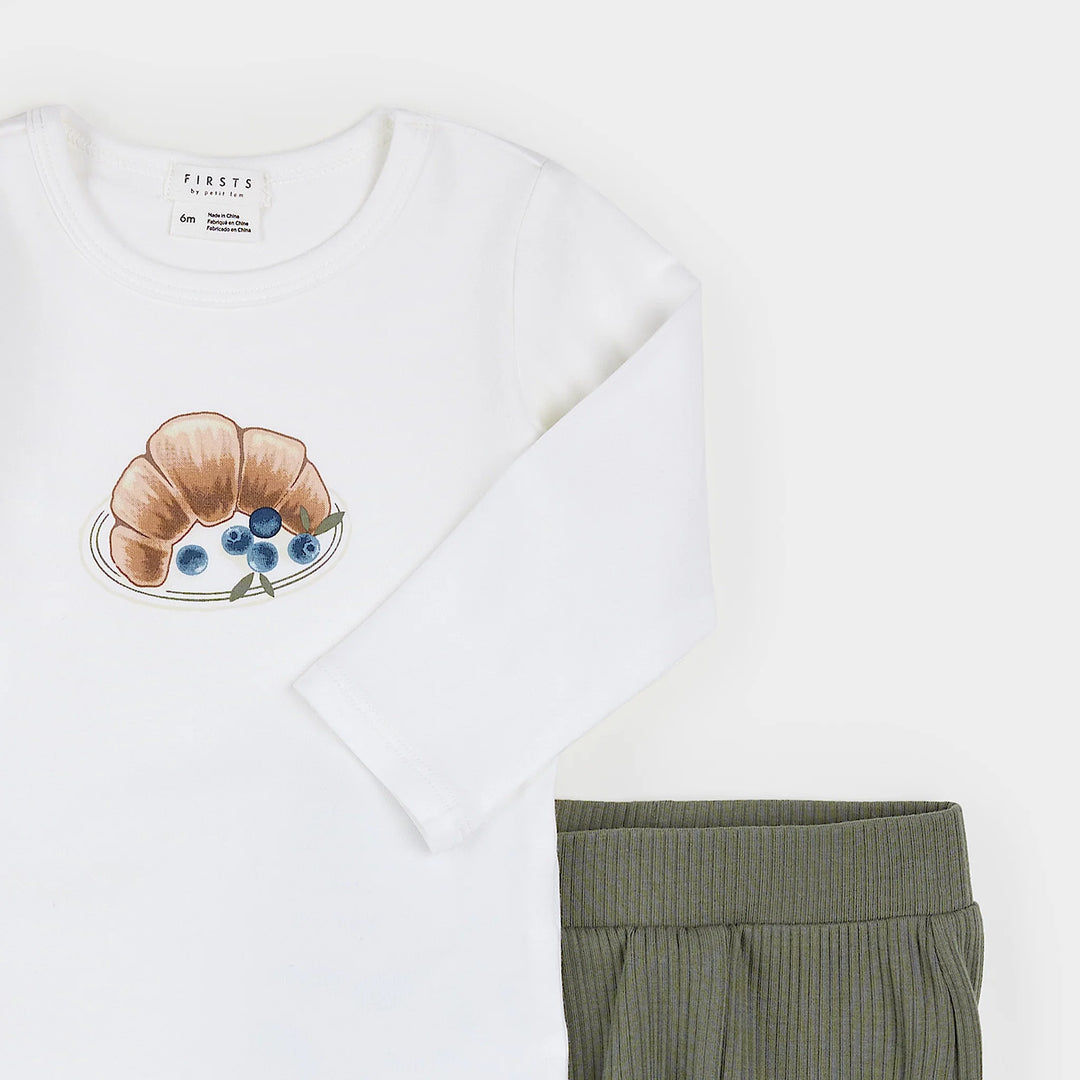 Croissant Print 2pc LunaKnit Bodysuit Set