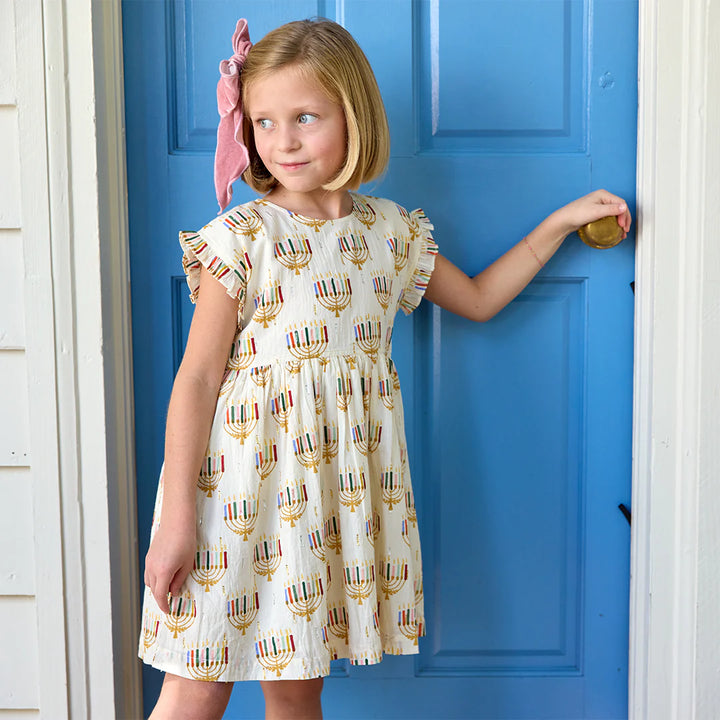 Adaline Dress Colorful Menorahs