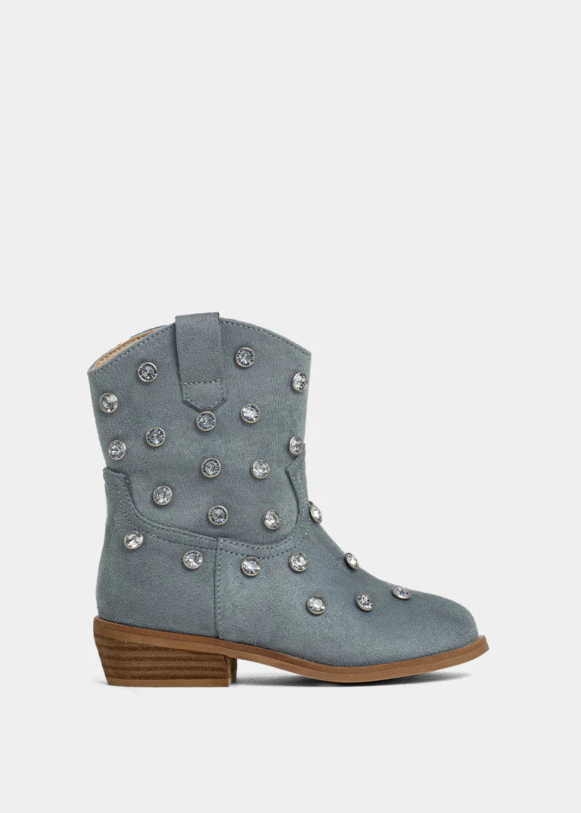 Whoopi Mini Light Blue Suede Boot