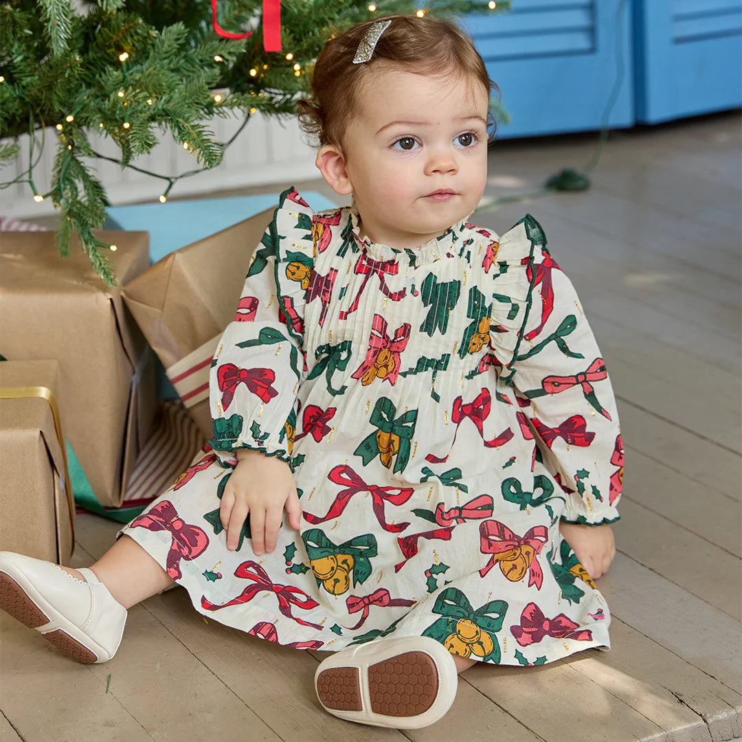 Jaipur Baby Dress Set Christmas Bows & Bells