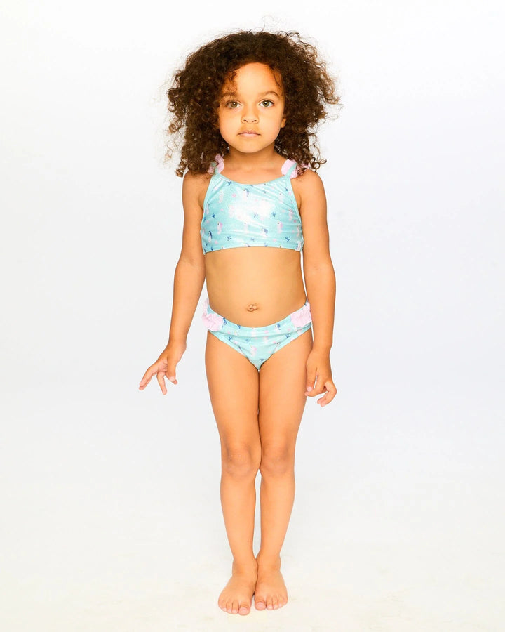 Glitter Seahorse Ruffle Bikini