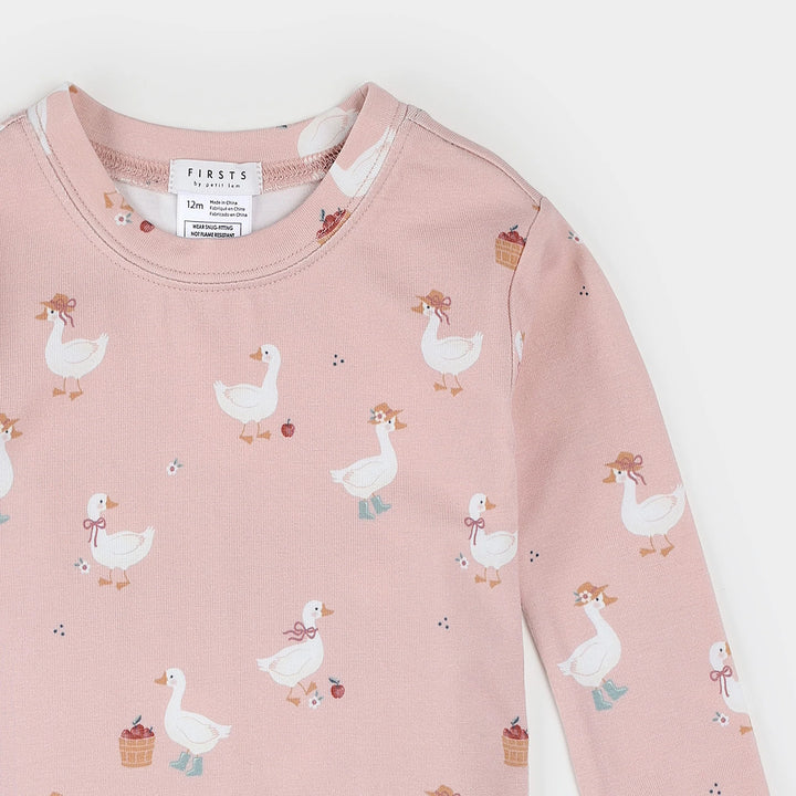 Dress-Up Duck on Primrose Infant LunaKnit PJ Set