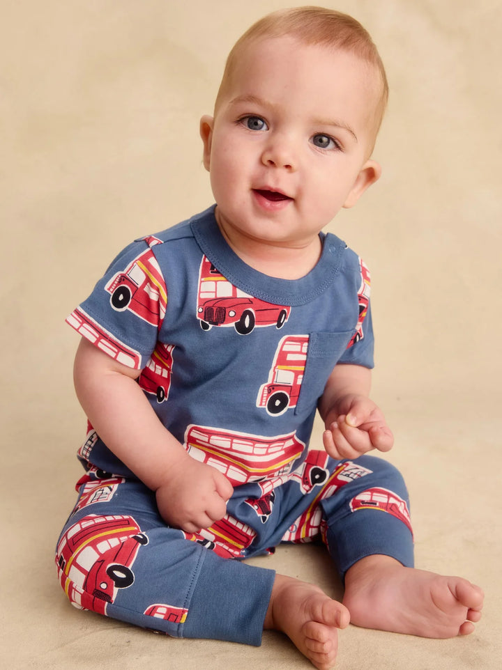 Pocket Baby Romper Double Decker Bus