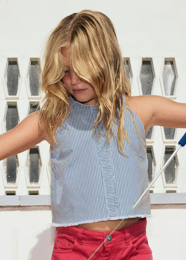Striped Denim Top