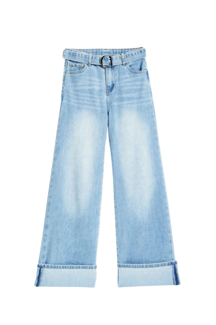D Ring Belt Wide Leg With Cuff