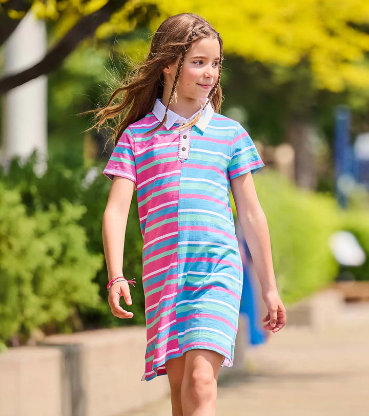Mixed Stripe Polo Dress