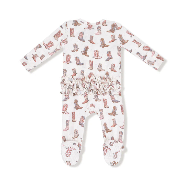 Future Cowgirl Zipper Ruffle Footie
