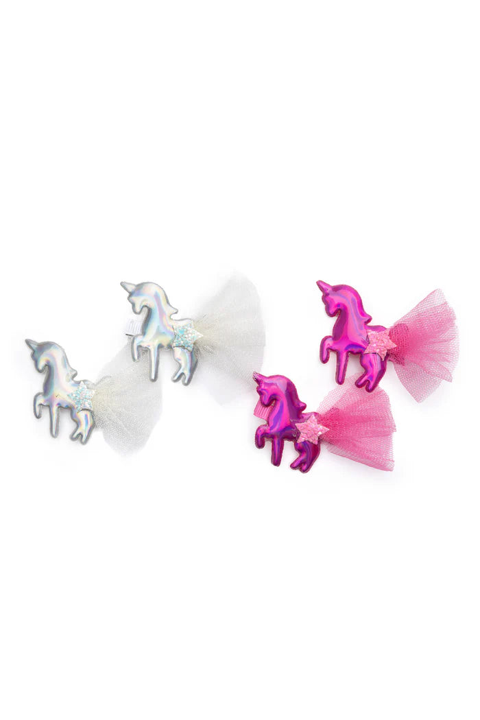 Iridescent Unicorn Hair Clips