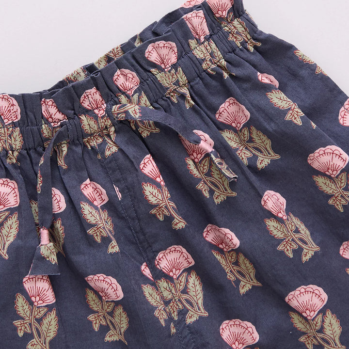 Navy Flower Drop Theodore Short