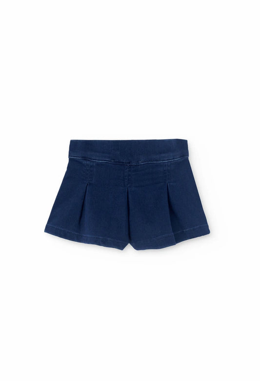 Denim Pleated Skort