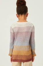 Mixed Gradient Knit Sweater Pullover