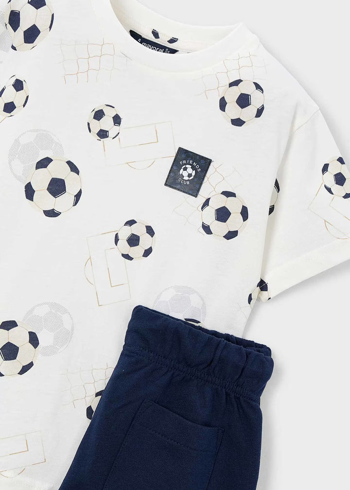 Shorts and Printed T-shirt Set Soccer