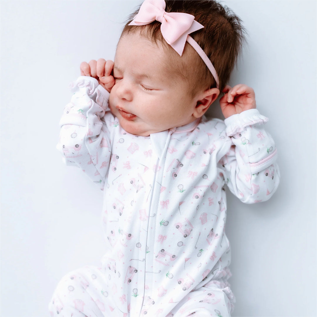 Little Golfer Ruffle Print Zip Footie