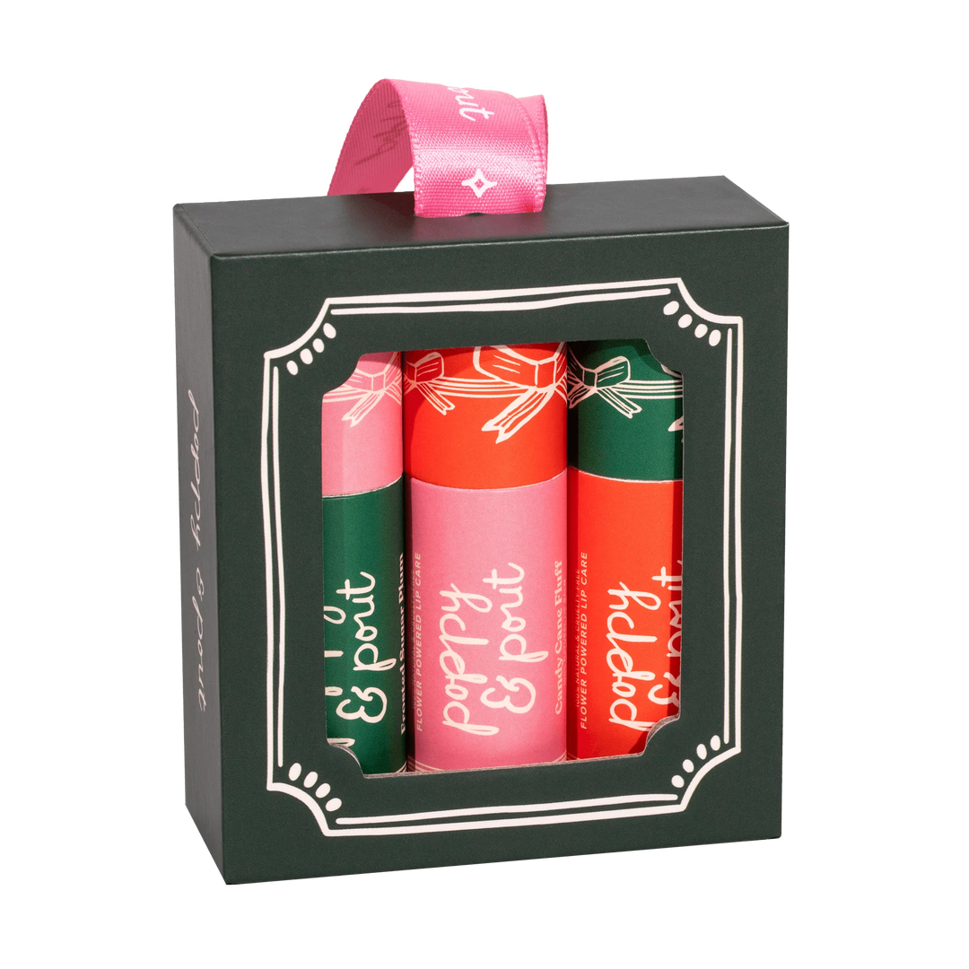 Poppy &amp; Pout - Holiday Lip Balm Trio Ornament