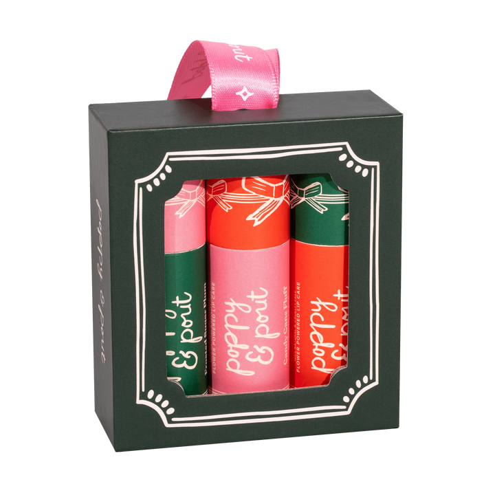 Poppy &amp; Pout - Holiday Lip Balm Trio Ornament