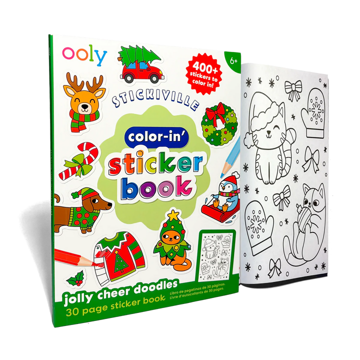 Stickiville Color In Sticker Book Jolly Cheer Doodles