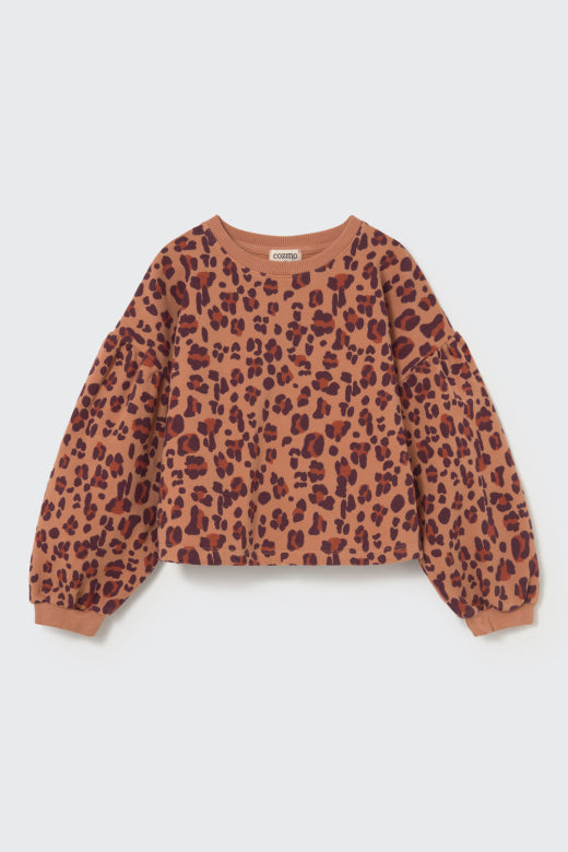 Pink Siena Brushed Animal Print Fleece Sweatshirt