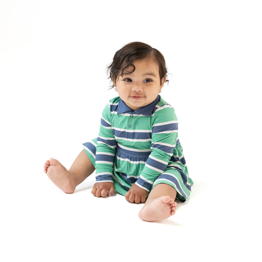Rugby Stripe Polo Bodysuit Dress