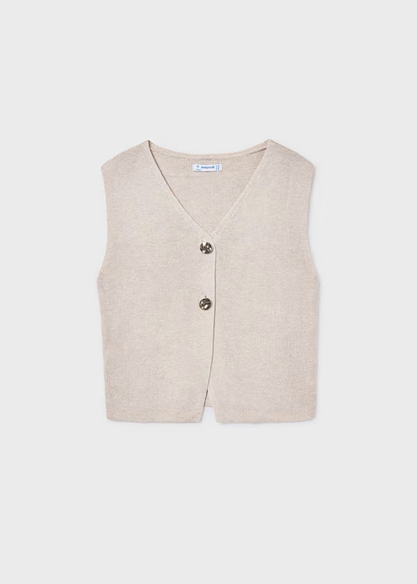 Knit Top with Gold Buttons