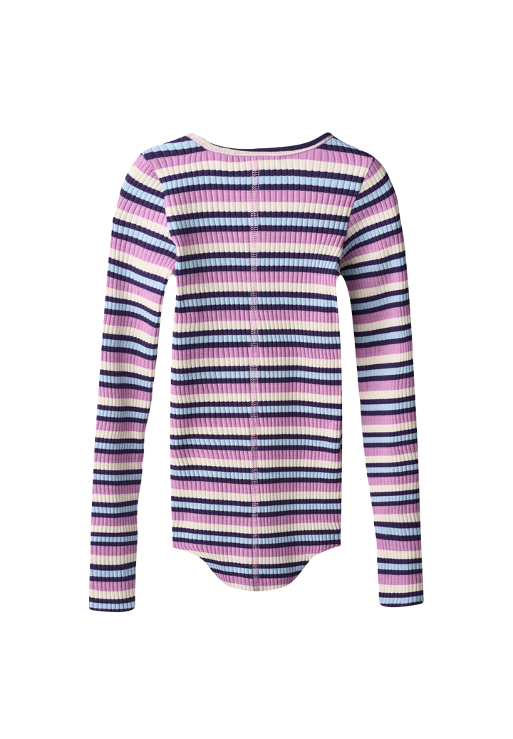 Rochelle Rose Camel Stripe Ribbed Top