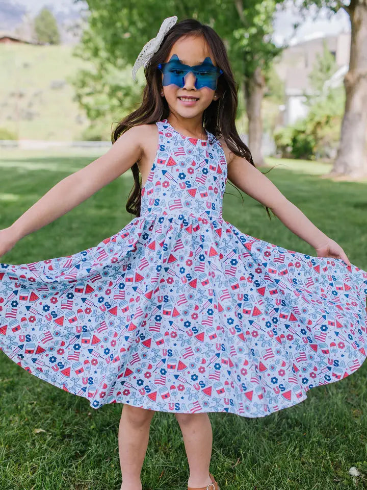 Sofia Dress in Blue Celebration