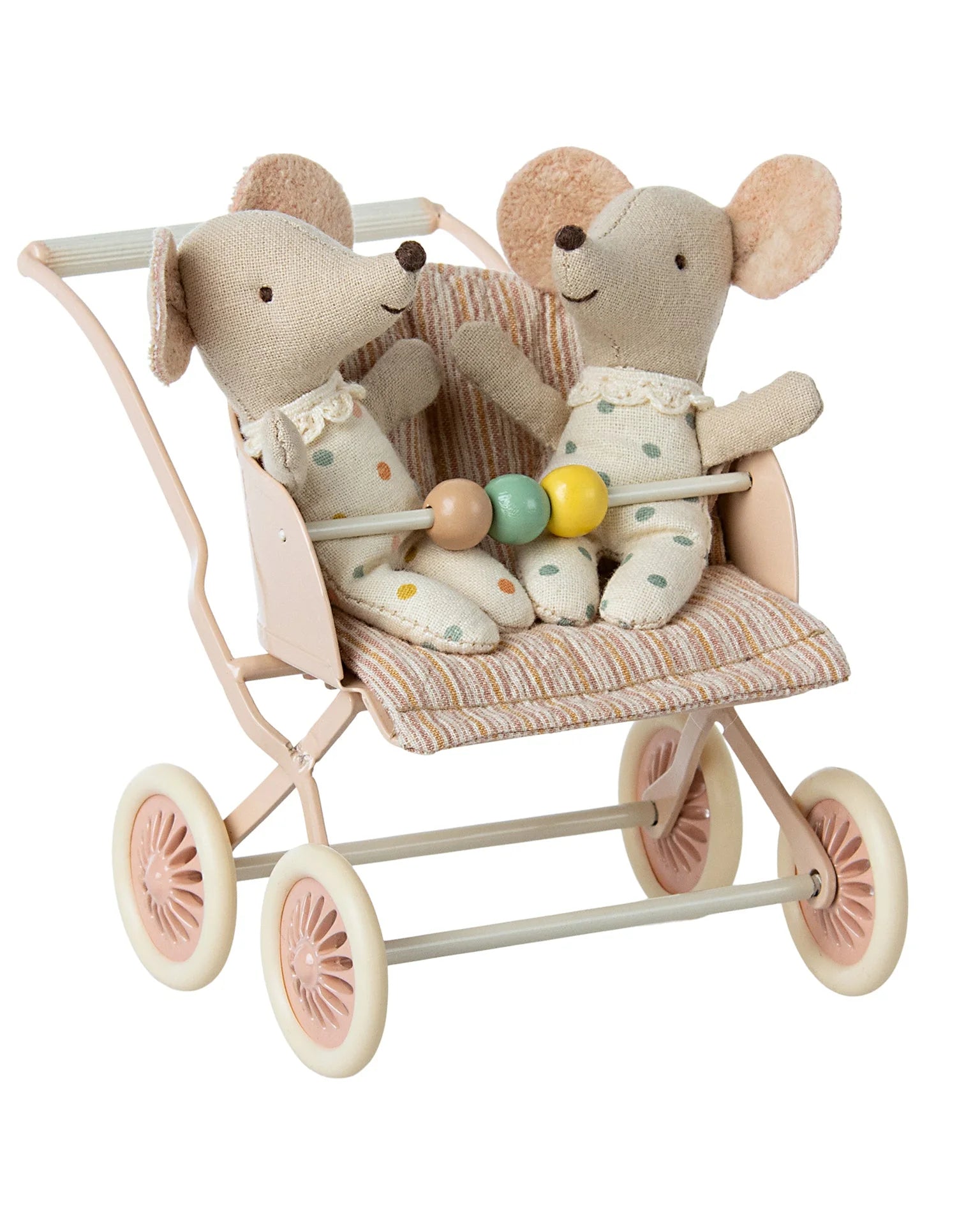 Maileg Stroller, baby mice - Rose