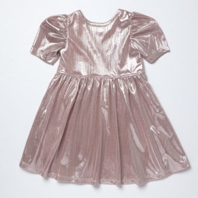 Lamé Laurie Dress – Glitter Pink