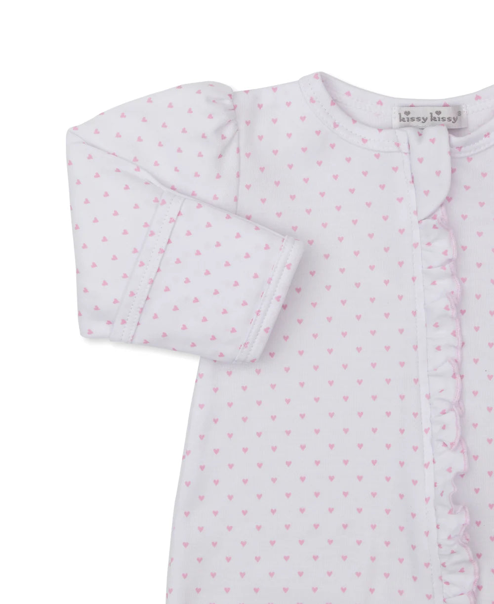 Teddy Bear Love Pink Hearts Footie