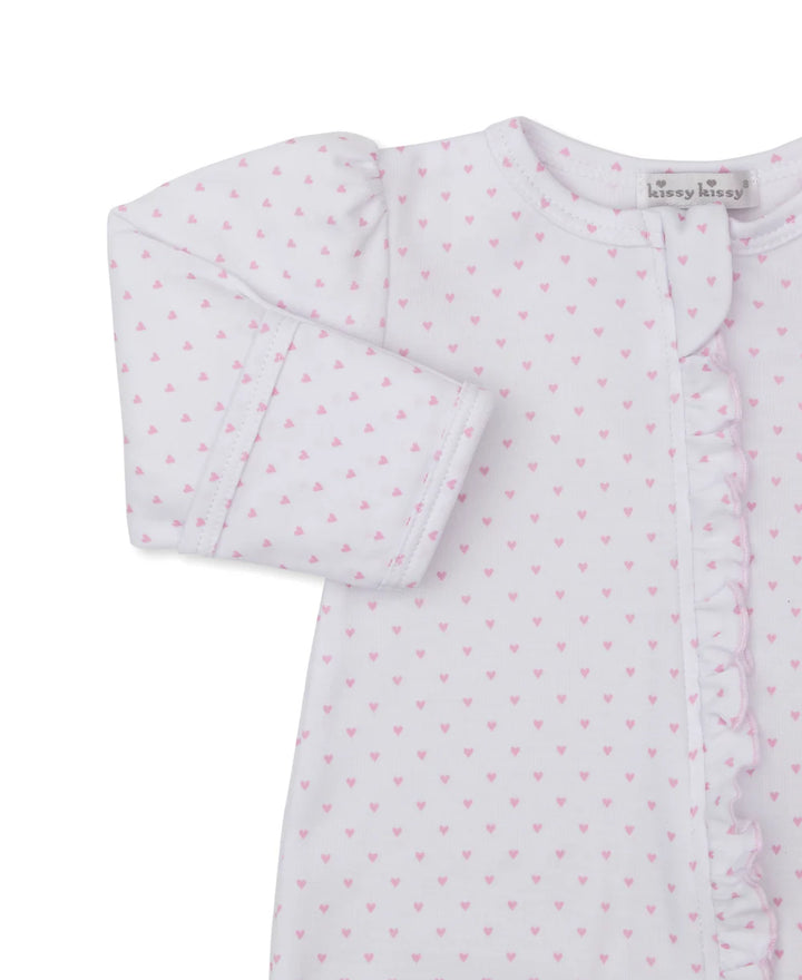 Teddy Bear Love Pink Hearts Footie