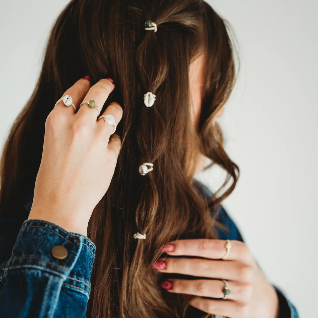 Seashell Beach Vibe Hair Tie Rings
