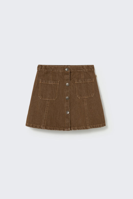 Washed Color Denim Skirt