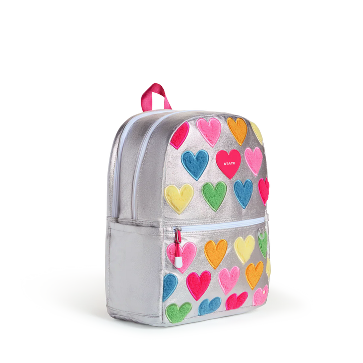 Double Pocket Backpack - Happy Fuzzy Hearts