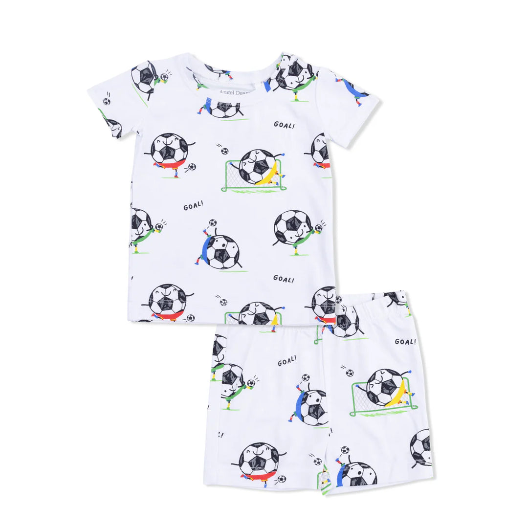 Soccer Balls Playing Soccer Blue Loungewear Short Set