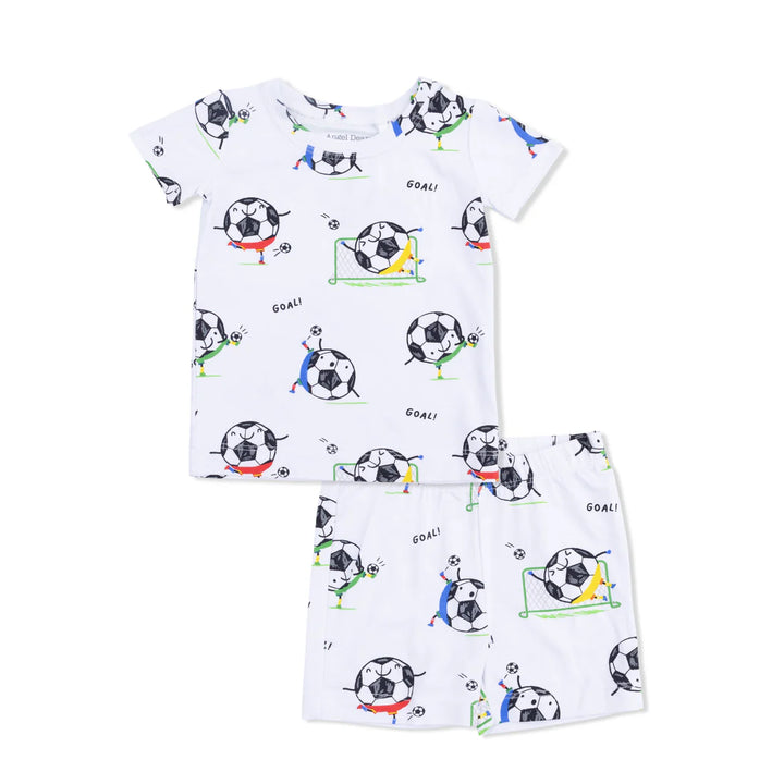 Soccer Balls Playing Soccer Blue Loungewear Short Set