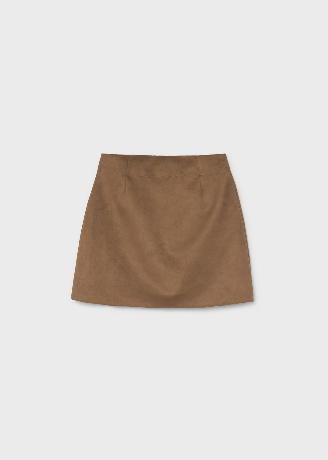 Camel Faux Suede Skirt