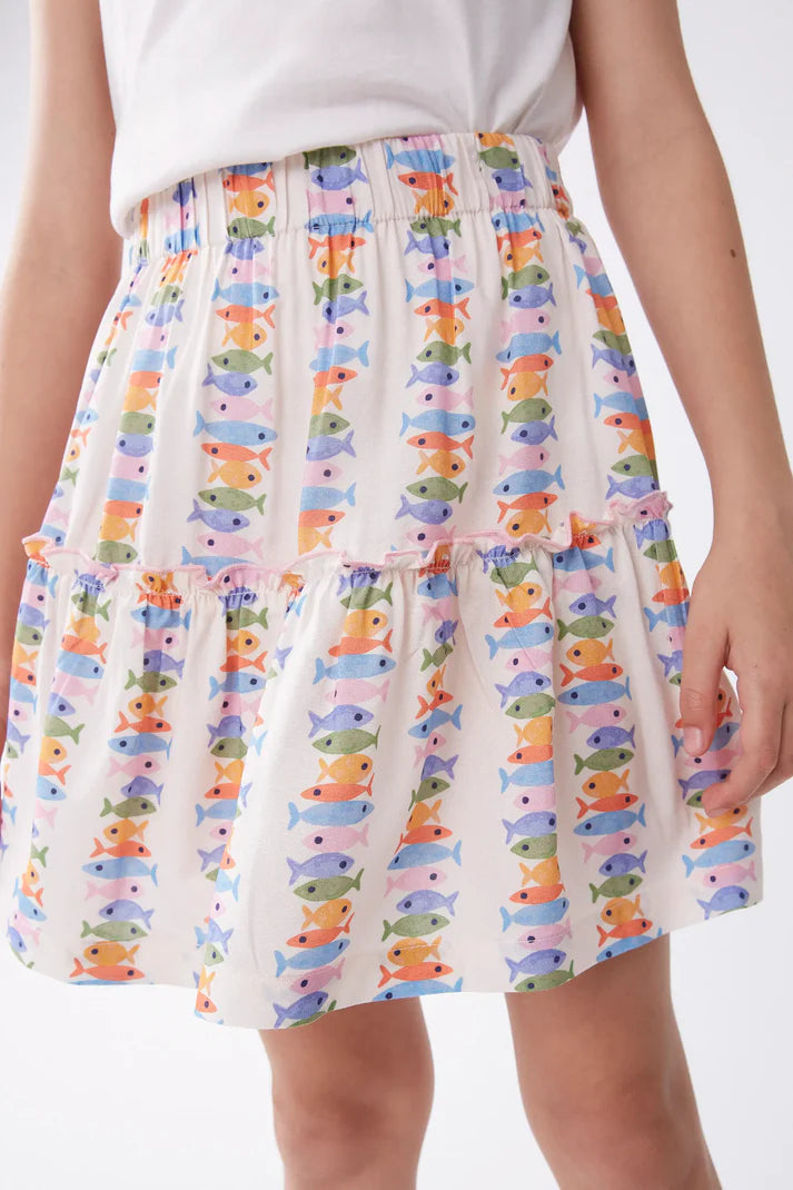 Marina Fish Print Skirt