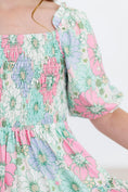Load image into Gallery viewer, Minty Meadow Smocked Ruffle Dress
