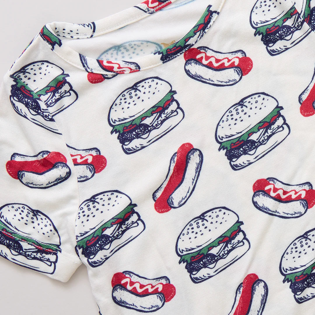 Hamburger Hotdog Bamboo Pajama Set